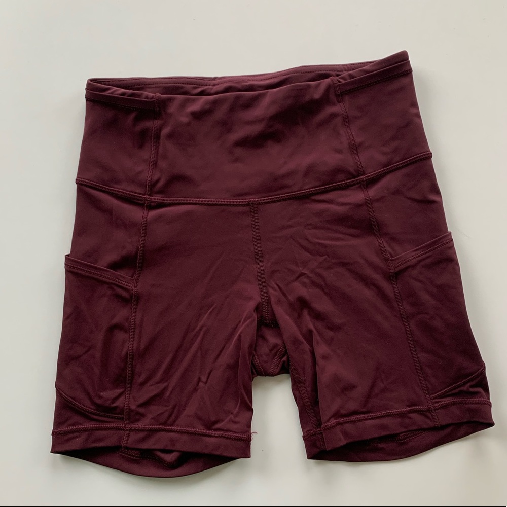 Maroon Lululemon Fast and Free Short 6inch